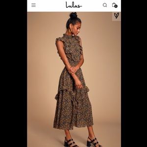 EUC Lulu Evalina Floral Midi Dress